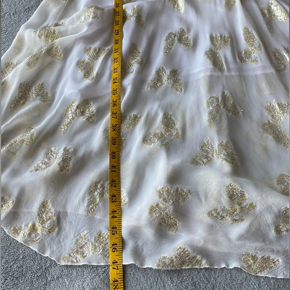 Muche + Muchette White Gold Butterfly Slip Dress Midi Chiffon Fairycore one size - Picture 14 of 16